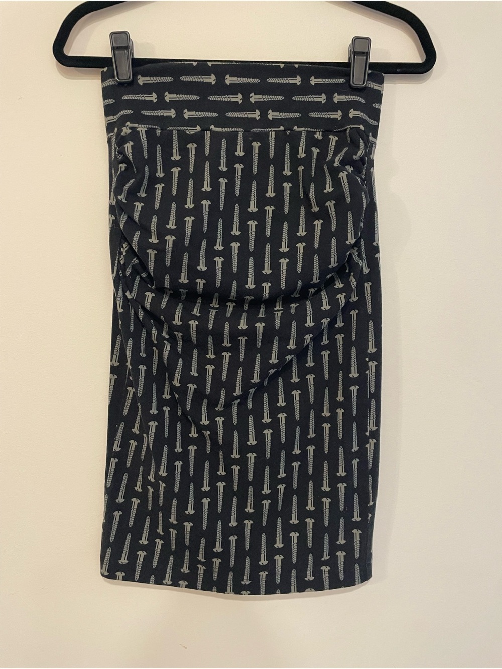 VTG Betsey Johnson Screw Print Strapless Tube Dress Size S